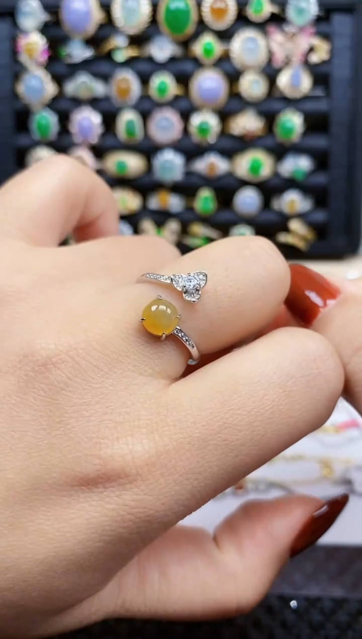 银S925镶嵌戒指翡翠206