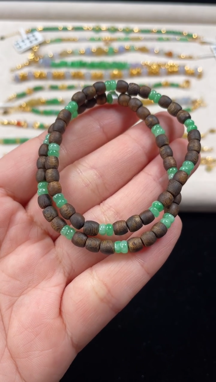 未镶嵌手串翡翠多样性  发货一条   P318