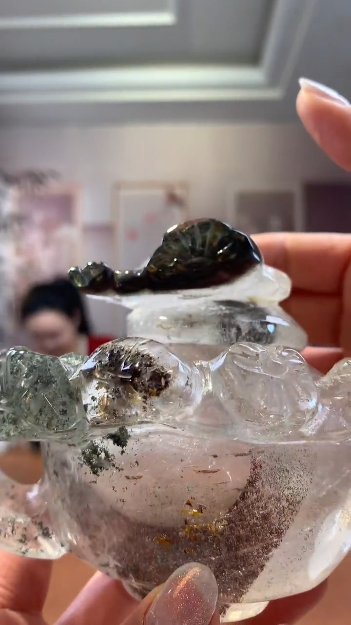 【闪购商品】水晶摆件未镶嵌绿幽灵茶壶