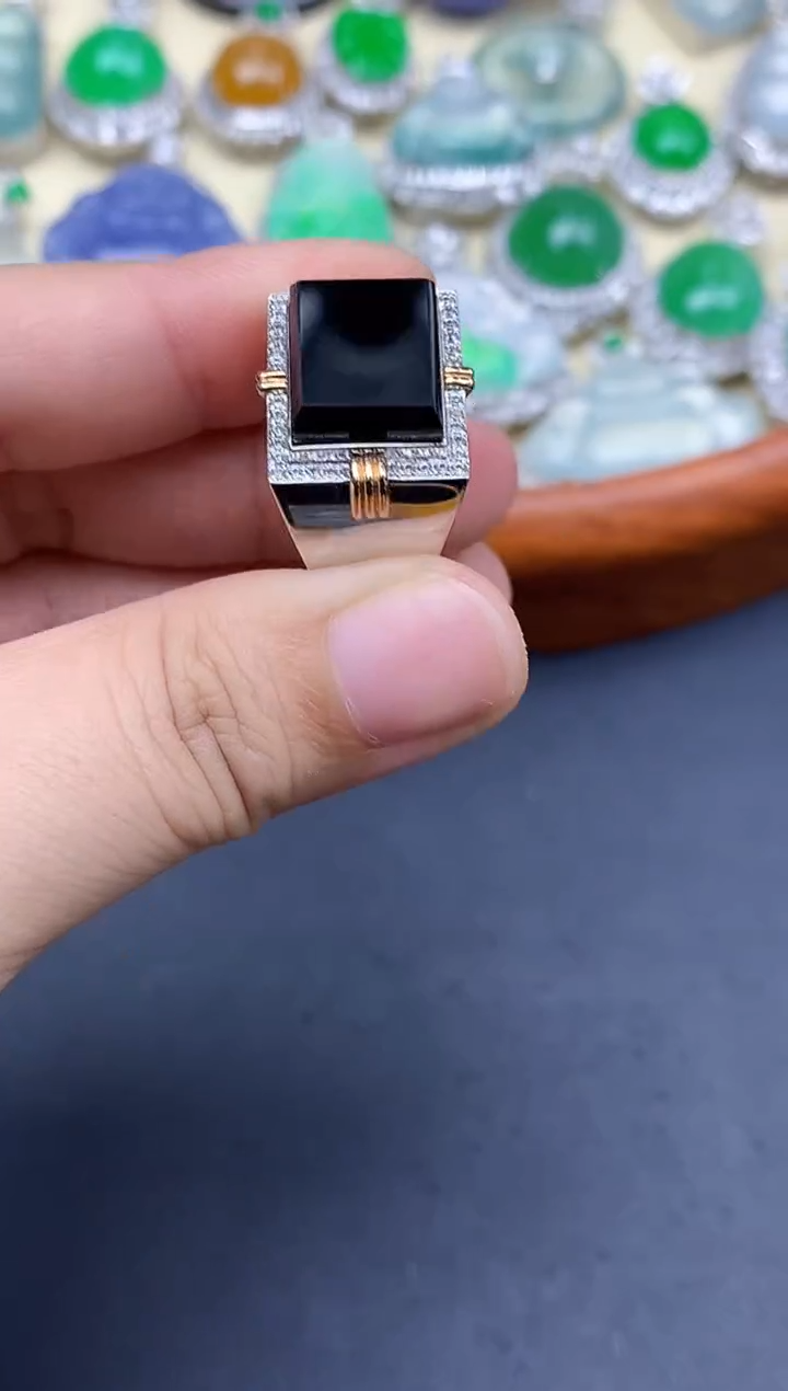 18K金镶嵌戒指翡翠571-中国好珍宝