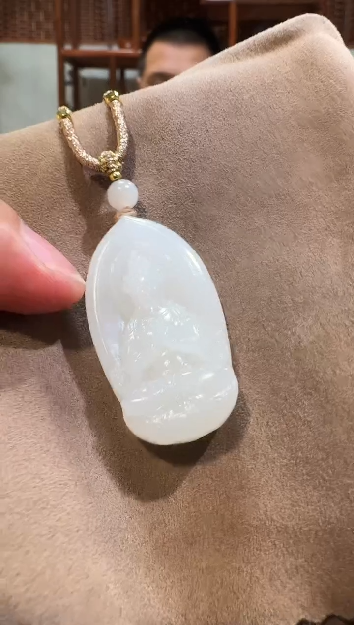 【闪购商品】和田玉吊坠未镶嵌1340白玉观音