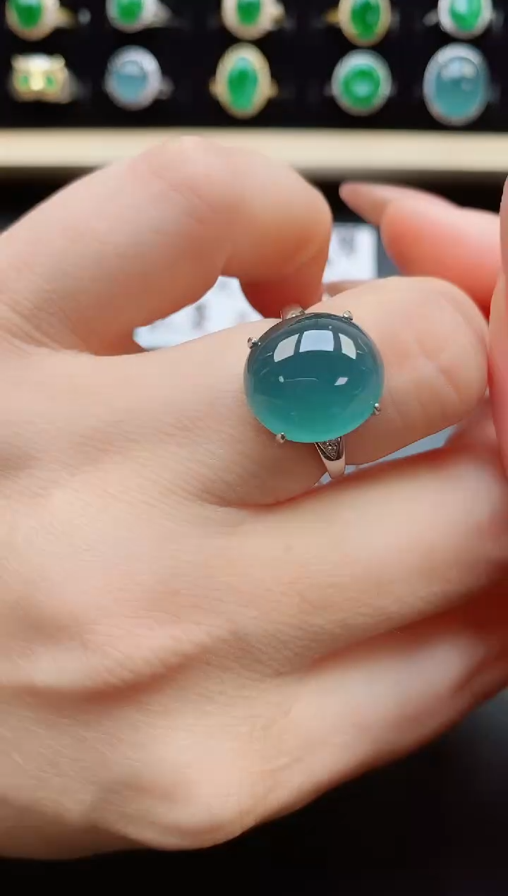 翡翠戒指银S925镶嵌321321