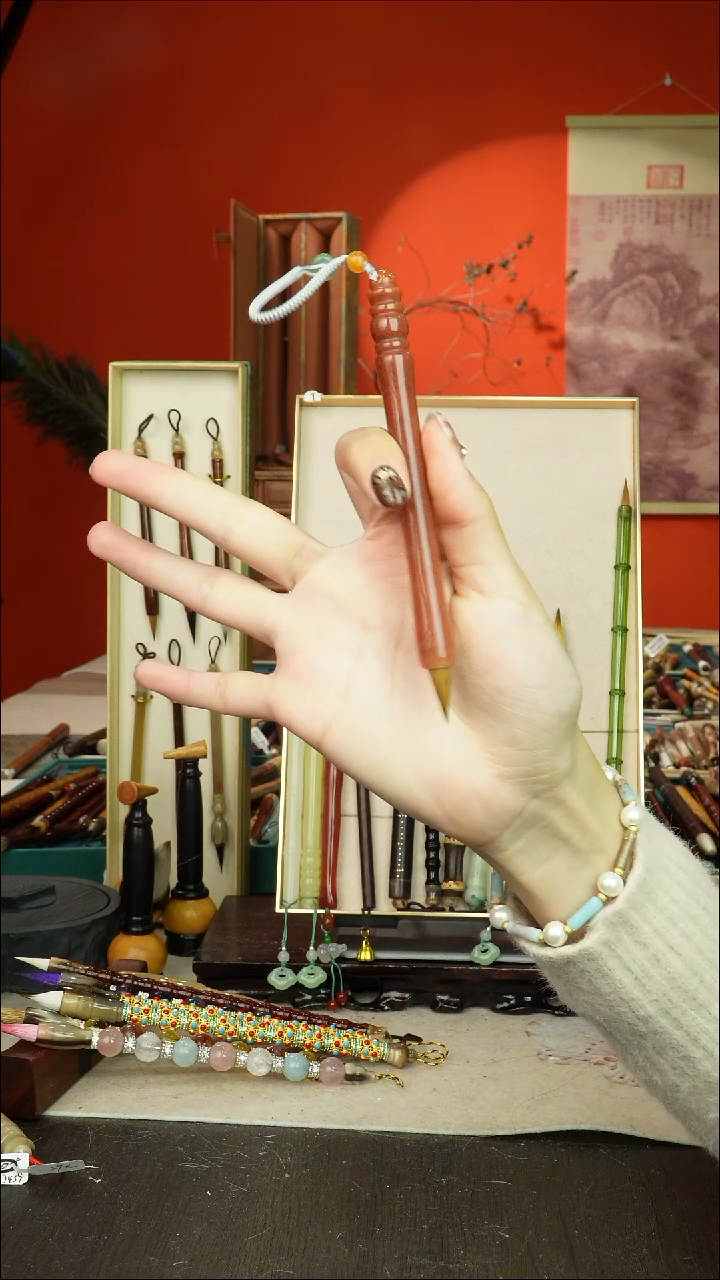 198号闪孤品高货毛笔链接 清水试笔 蘸墨不退