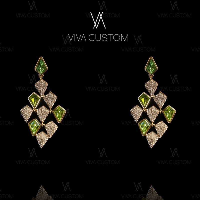 铜合金合成锆石耳饰 （精工系列）小众国风高级星光耳钉