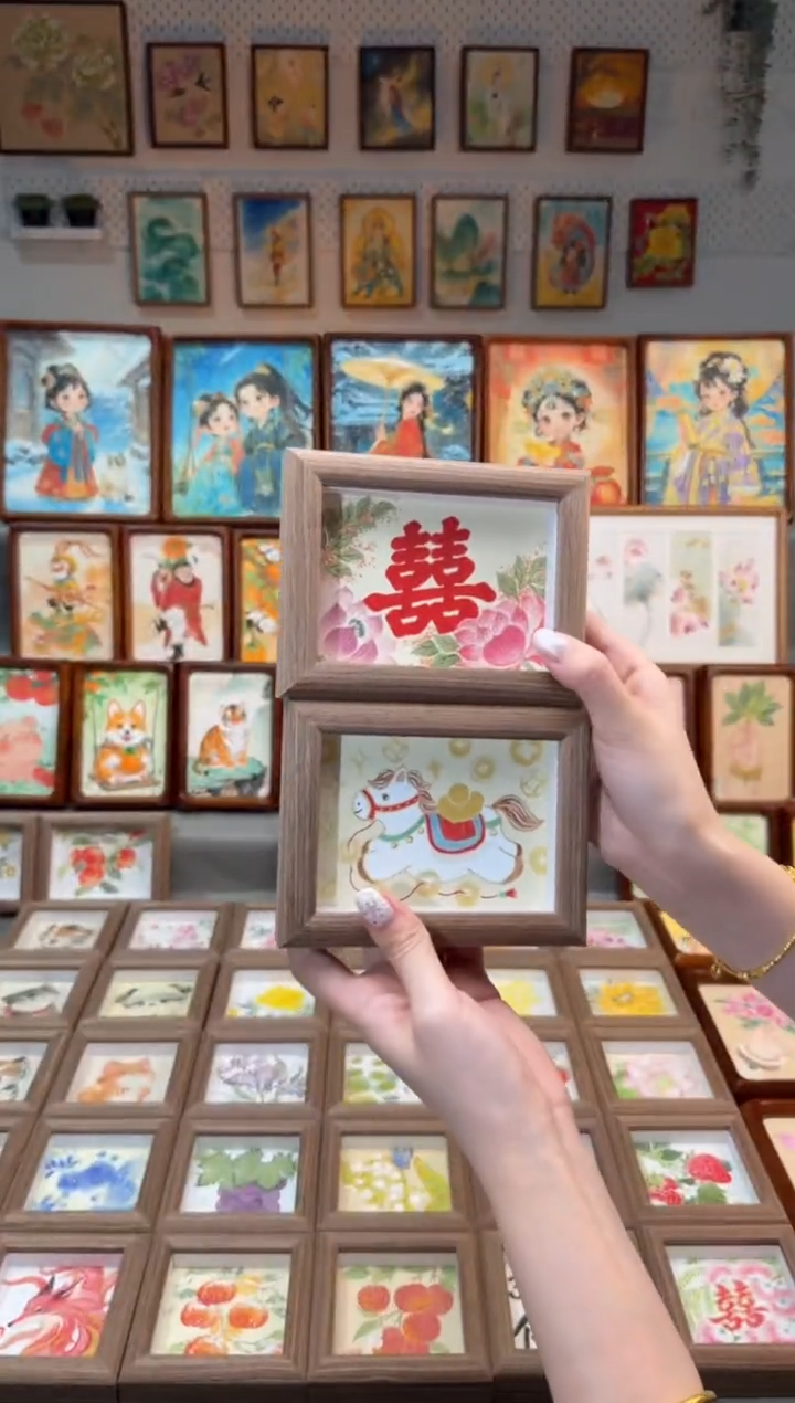 国画荷花双喜 马上有福钱 一组11
