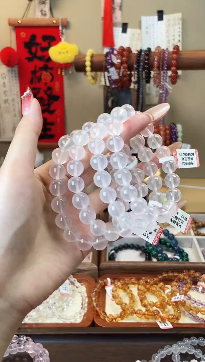 【闪购商品】水晶手串未镶嵌奶白晶11mm