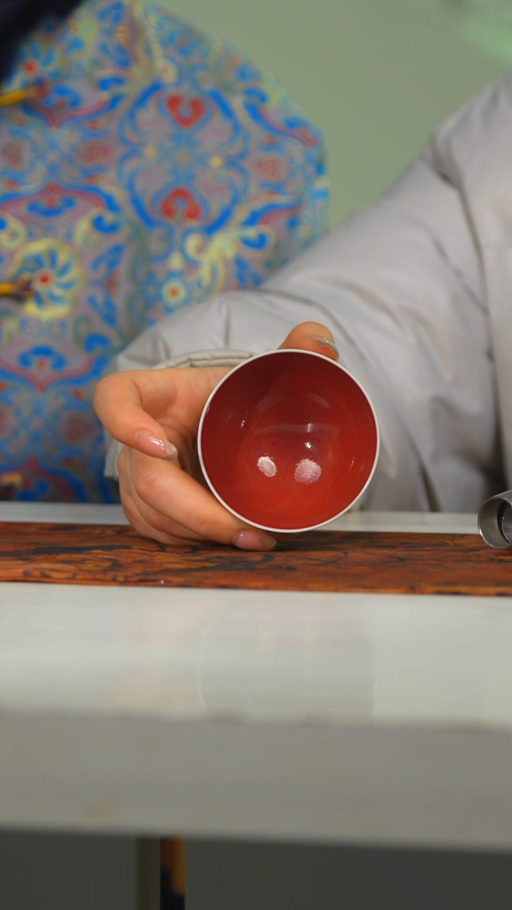 【闪购商品】闰火堂豇豆红双面主人杯