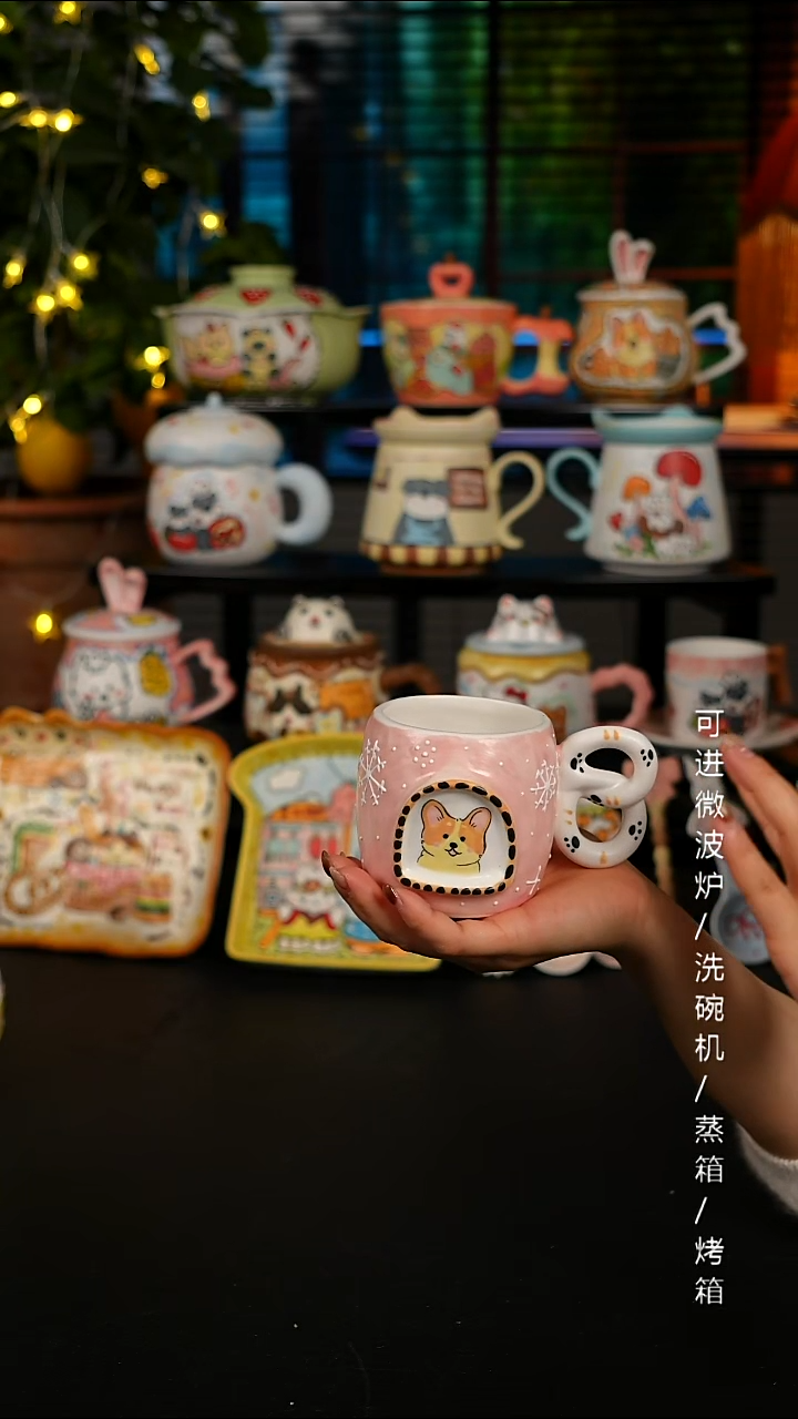 陶瓷便携款景德镇高温釉下彩纯手绘创意瓷 