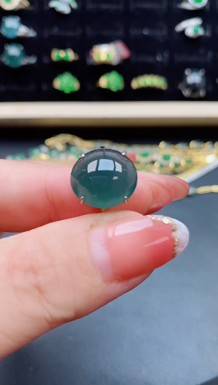 【闪购商品】翡翠戒指银S925镶嵌58050