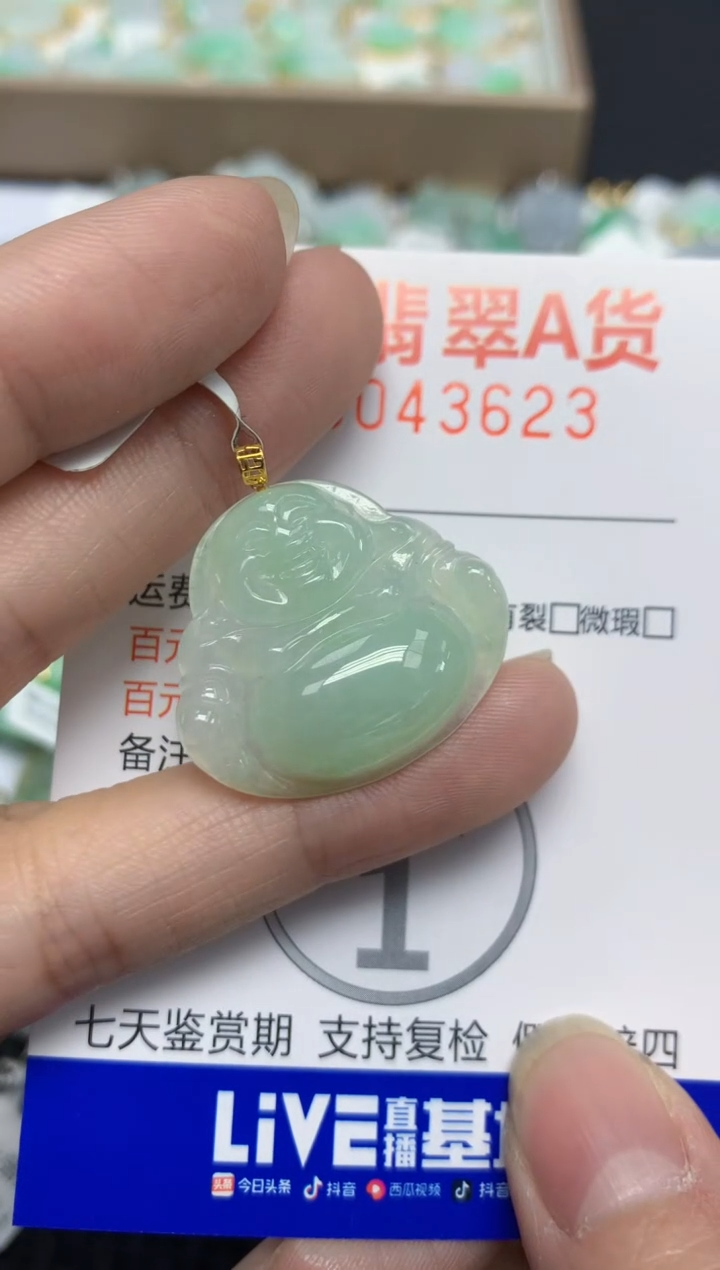 【闪购商品】翡翠颈饰18K金镶嵌天然翡翠A货