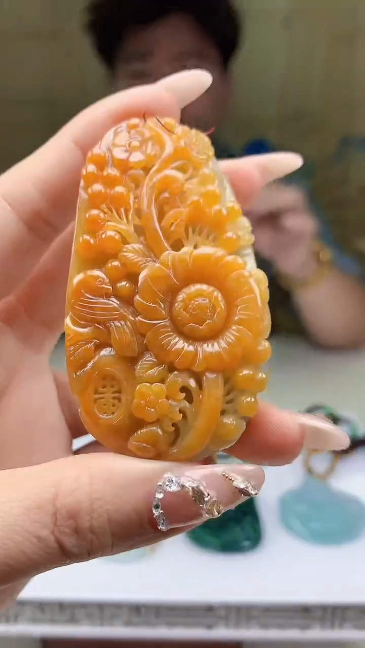 【闪购商品】定制翡翠未镶嵌4688ty-毛货挂件赠珠链335