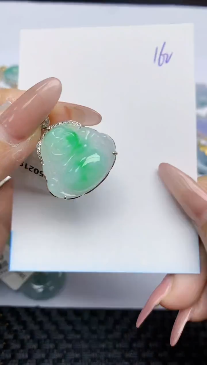 【闪购商品】翡翠颈饰18K金镶嵌天然A货翡翠 162