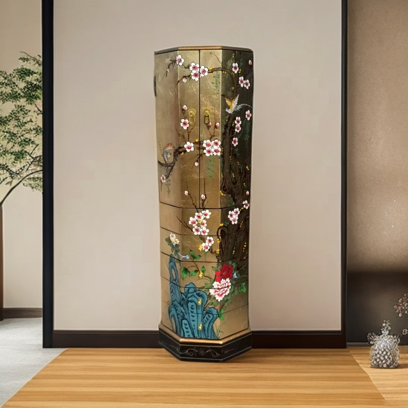 金煌轩36*36*108新中式品质奢华型玄关柜客厅古典轻奢复古