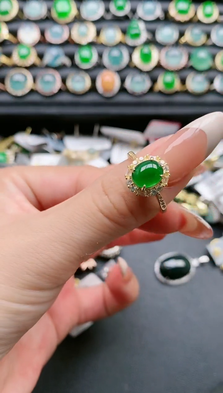 【闪购商品】翡翠戒指银S925镶嵌11111