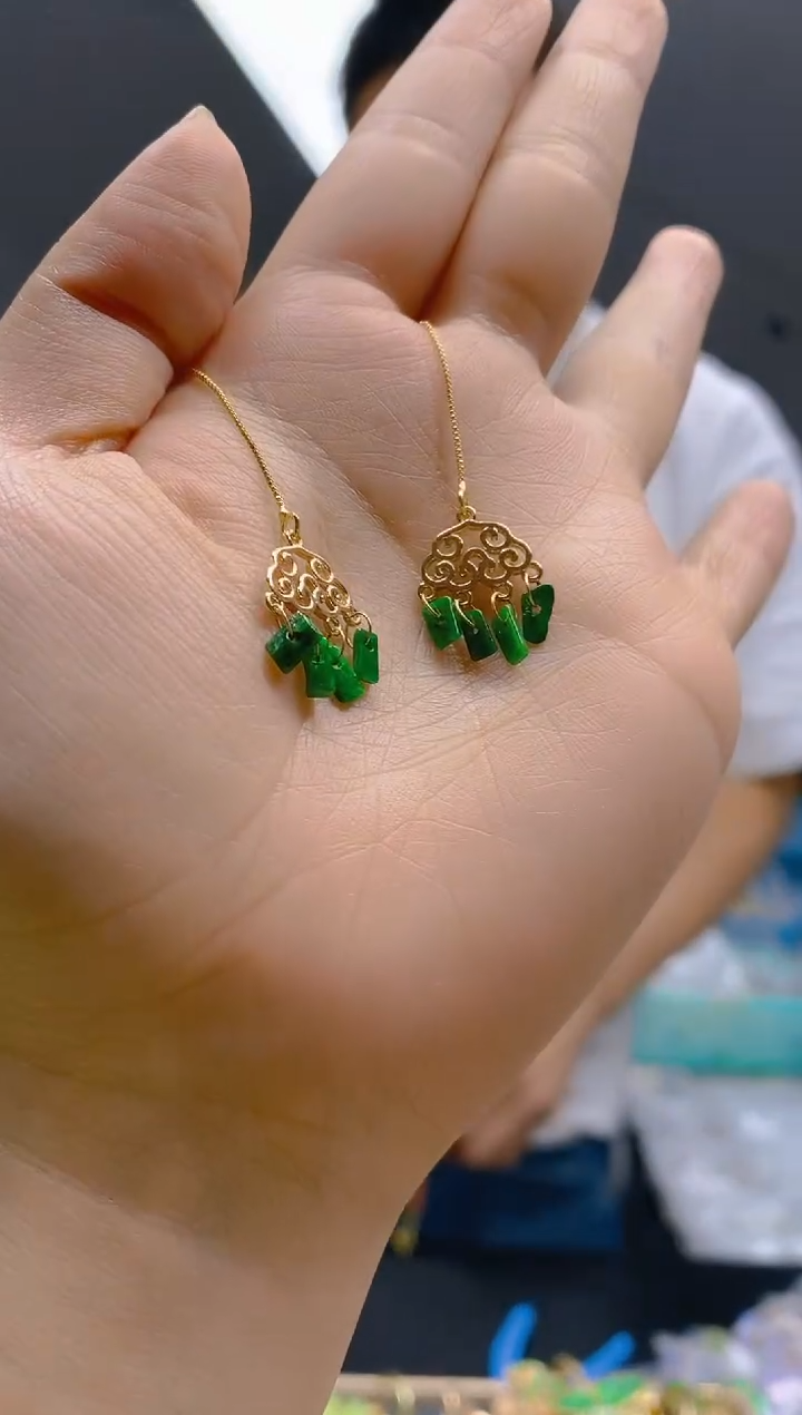 【闪购商品】翡翠耳饰合金0185翡翠耳线