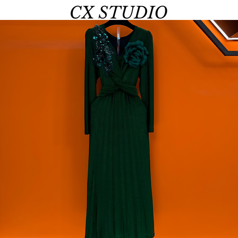 YC编码43 经典收腰轻奢时尚连衣裙（定制女装）CX127