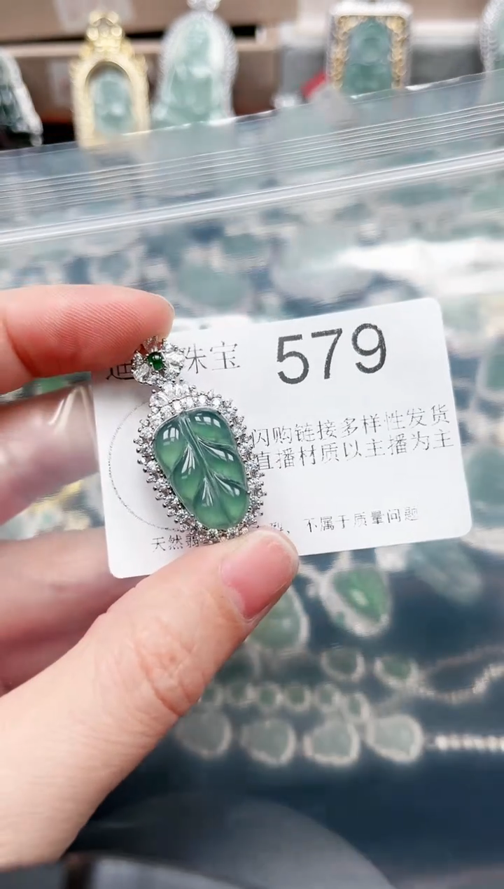 【闪购商品】翡翠颈饰未镶嵌赠皮绳579