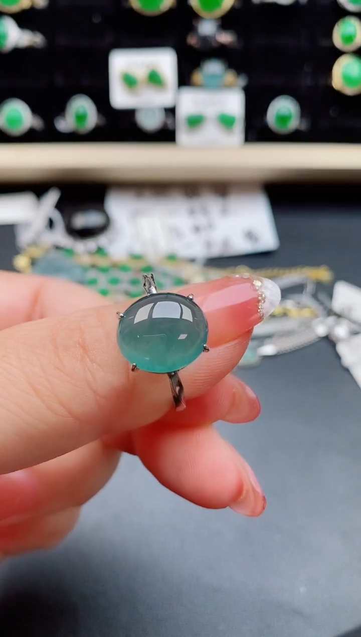 【闪购商品】翡翠戒指银S925镶嵌508580