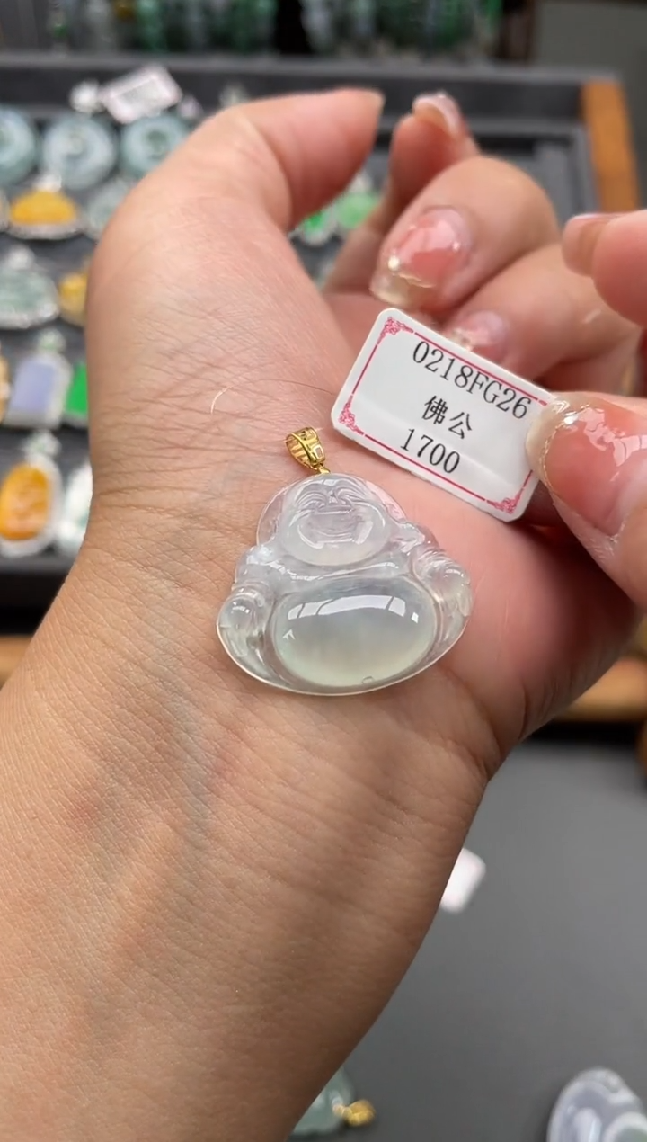 【闪购商品】翡翠挂件18K金镶嵌0218FG26