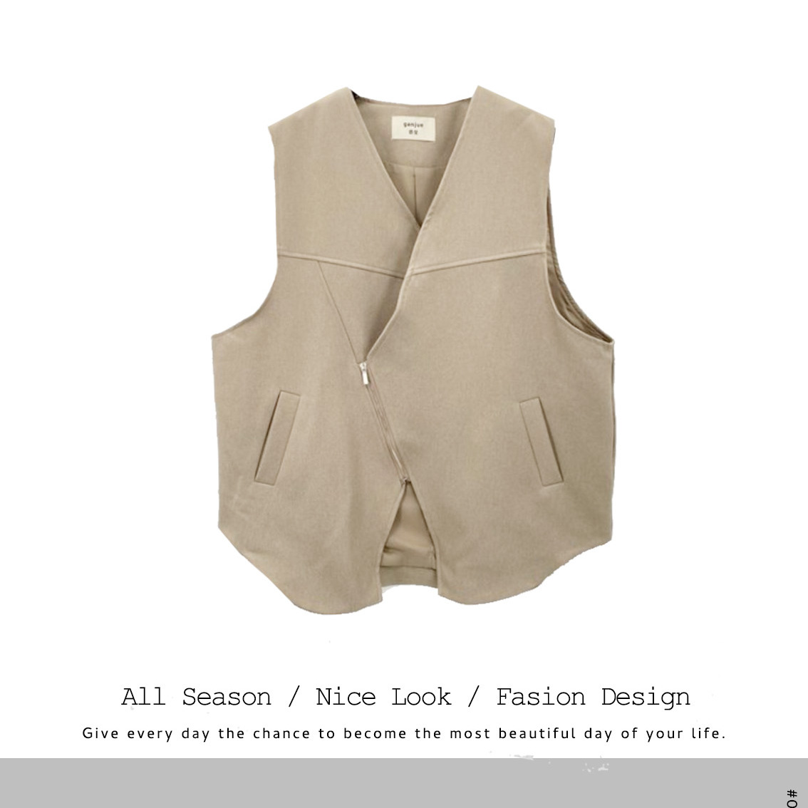 813 女士时尚外穿马甲春新款设计感小众不规则西装马夹上衣#88660