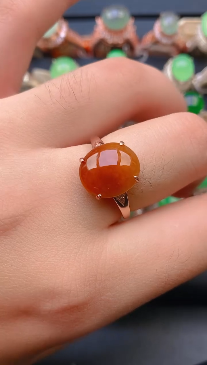 【闪购商品】翡翠戒指银S925镶嵌天然A货翡翠1