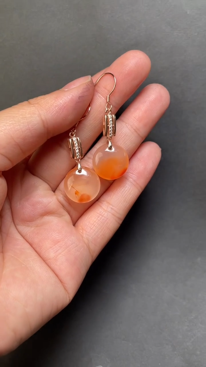 未镶嵌137玛瑙/玉髓耳坠