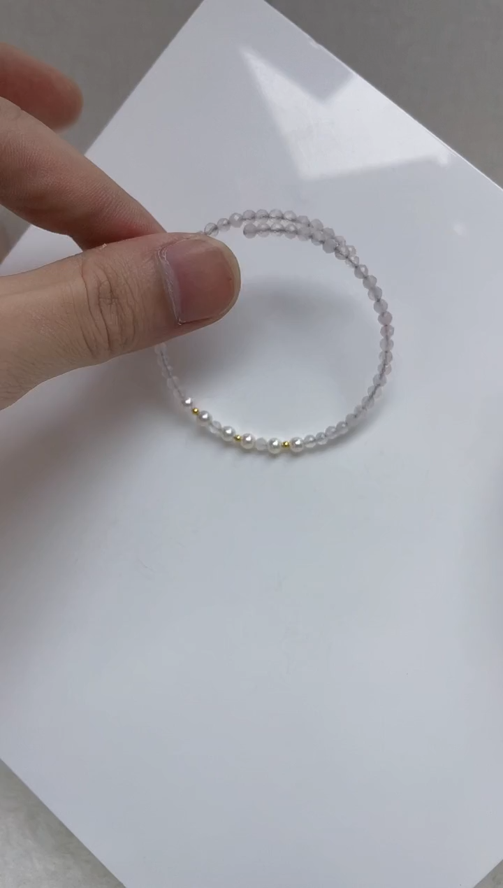 18K金镶嵌手链海水珍珠  
