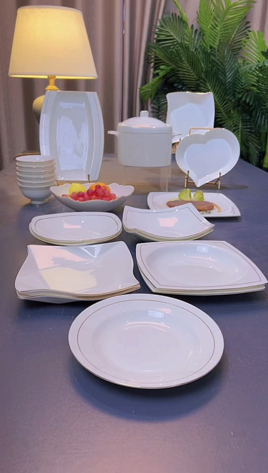 45%以上骨粉骨瓷8英寸天元贵龙三角折纸草帽盘各2个