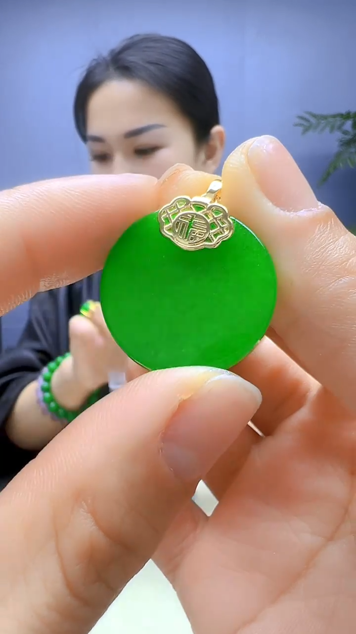 【闪购商品】翡翠颈饰14K金镶嵌颈饰