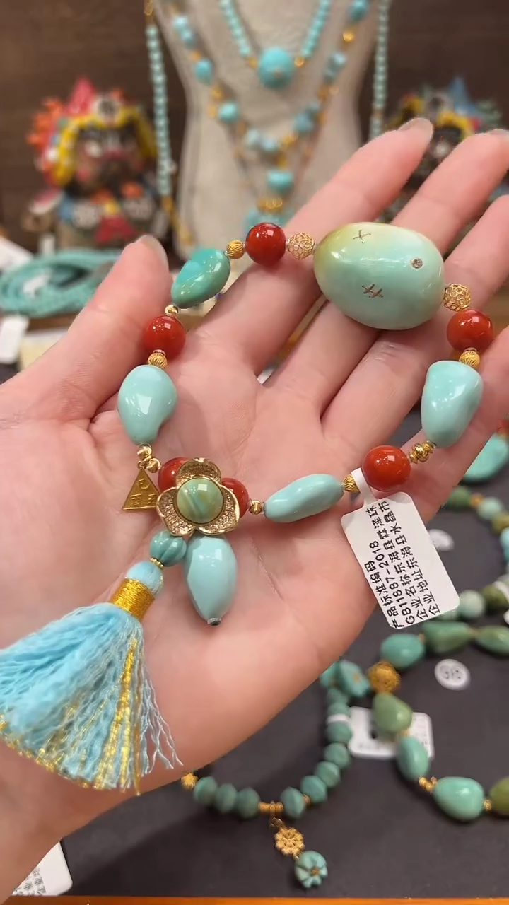 【闪购商品】18K金镶嵌绿松石手链绿松石手链