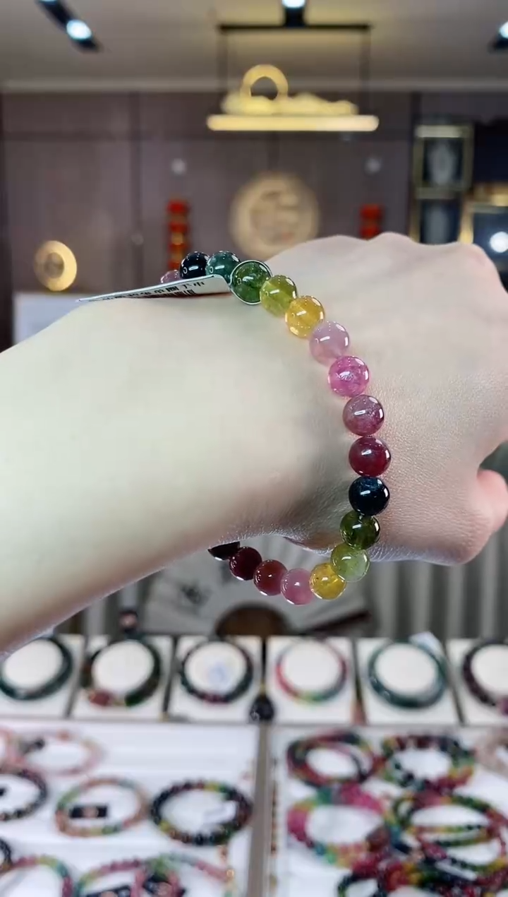 【闪购商品】碧玺单圈手串7mm+未镶嵌一物一证dan