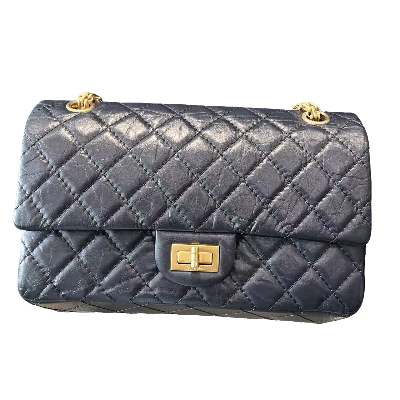99新 Chanel/香奈儿 安洁利严选2.55深蓝色包/an0107070