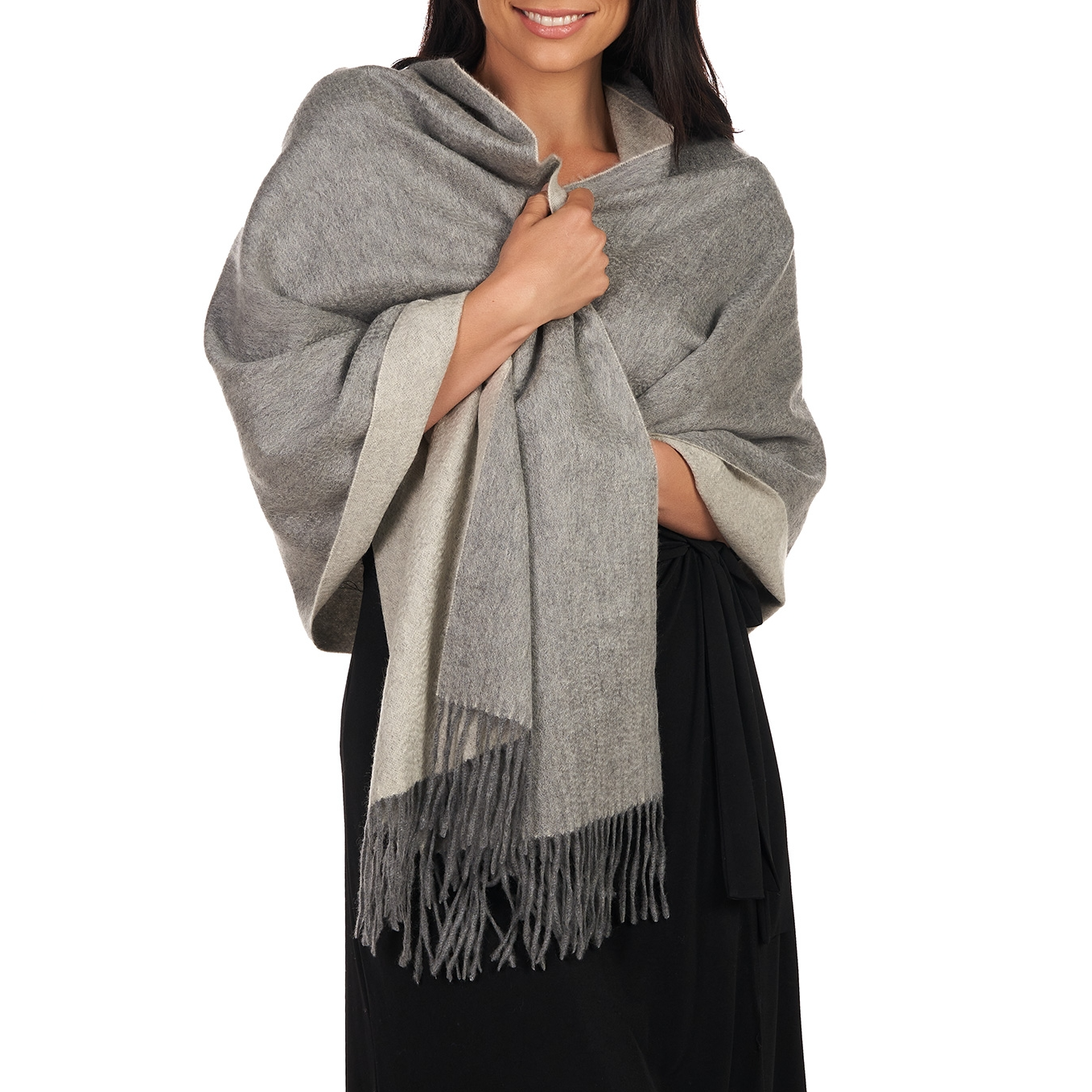 ManikaagaMoni澳洲品牌双面披肩100%羊绒围巾保暖围巾女款围巾女