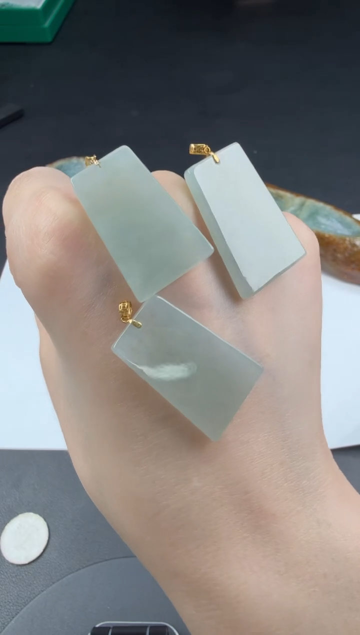 吊坠(不含链)18K金镶嵌翡翠翡翠饰品（多样性发货一件）-4