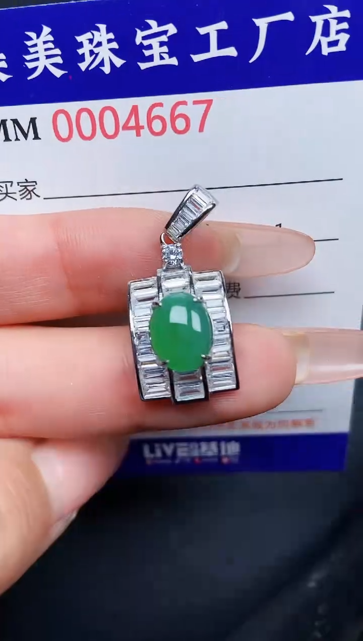 【闪购商品】翡翠颈饰银S925镶嵌4667