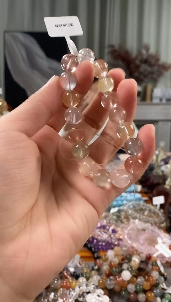 未镶嵌手链水晶彩兔毛