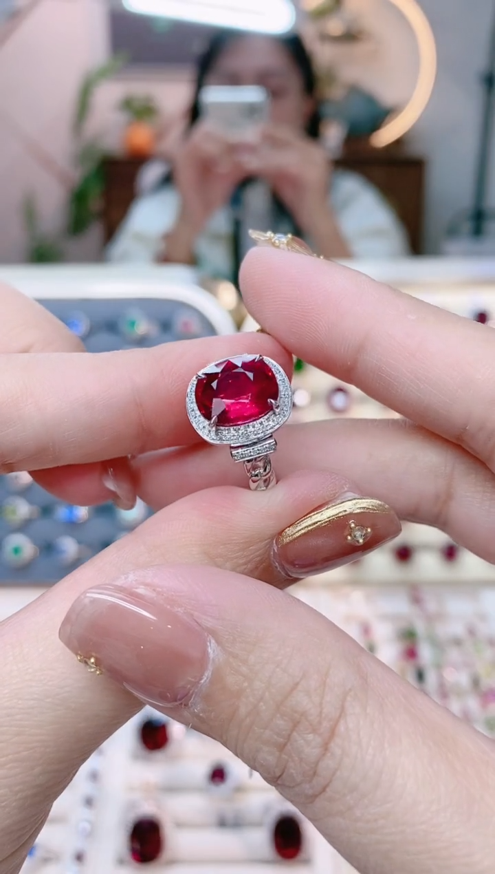 【闪购商品】碧玺18K金戒指18K金镶嵌1