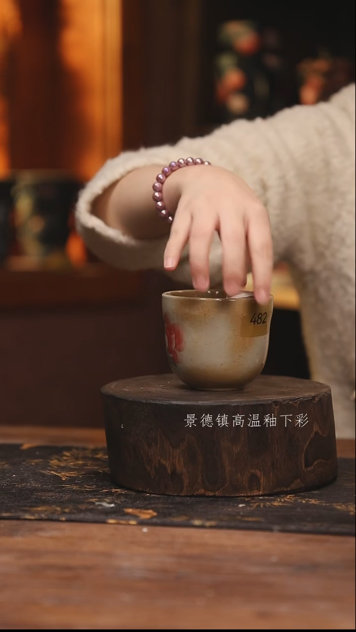 陶瓷景德镇高温釉下手绘陶瓷@L482@