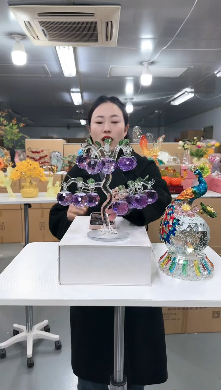 藤金沃水晶琉璃摆饰     苹果12挂