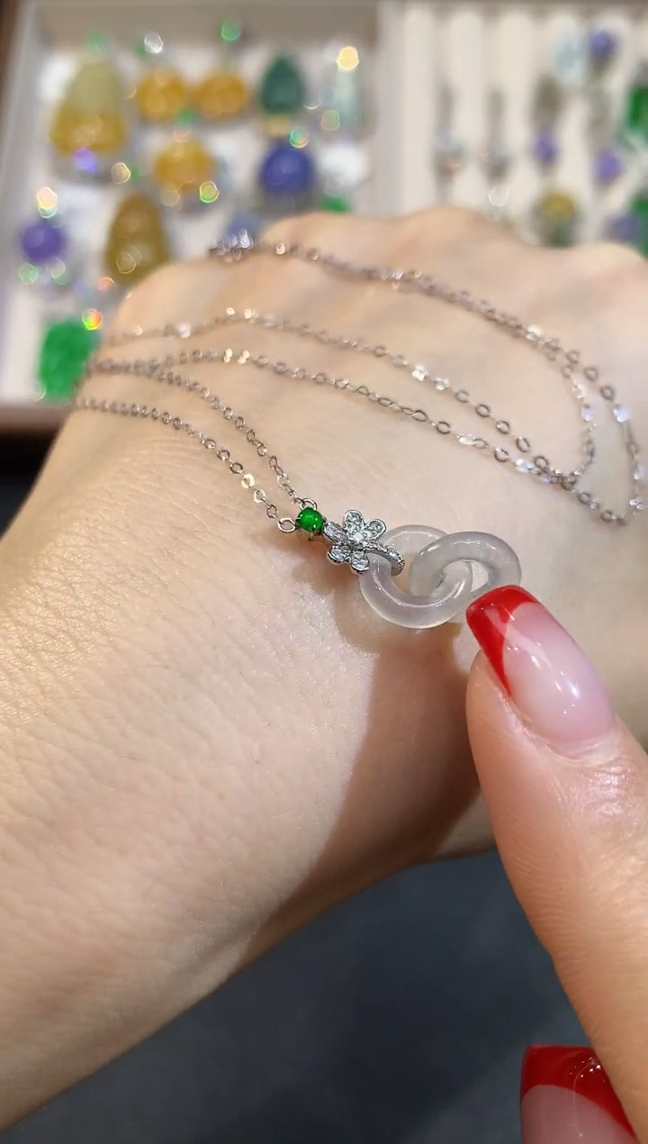 【闪购商品】翡翠项链18K金镶嵌MH2810