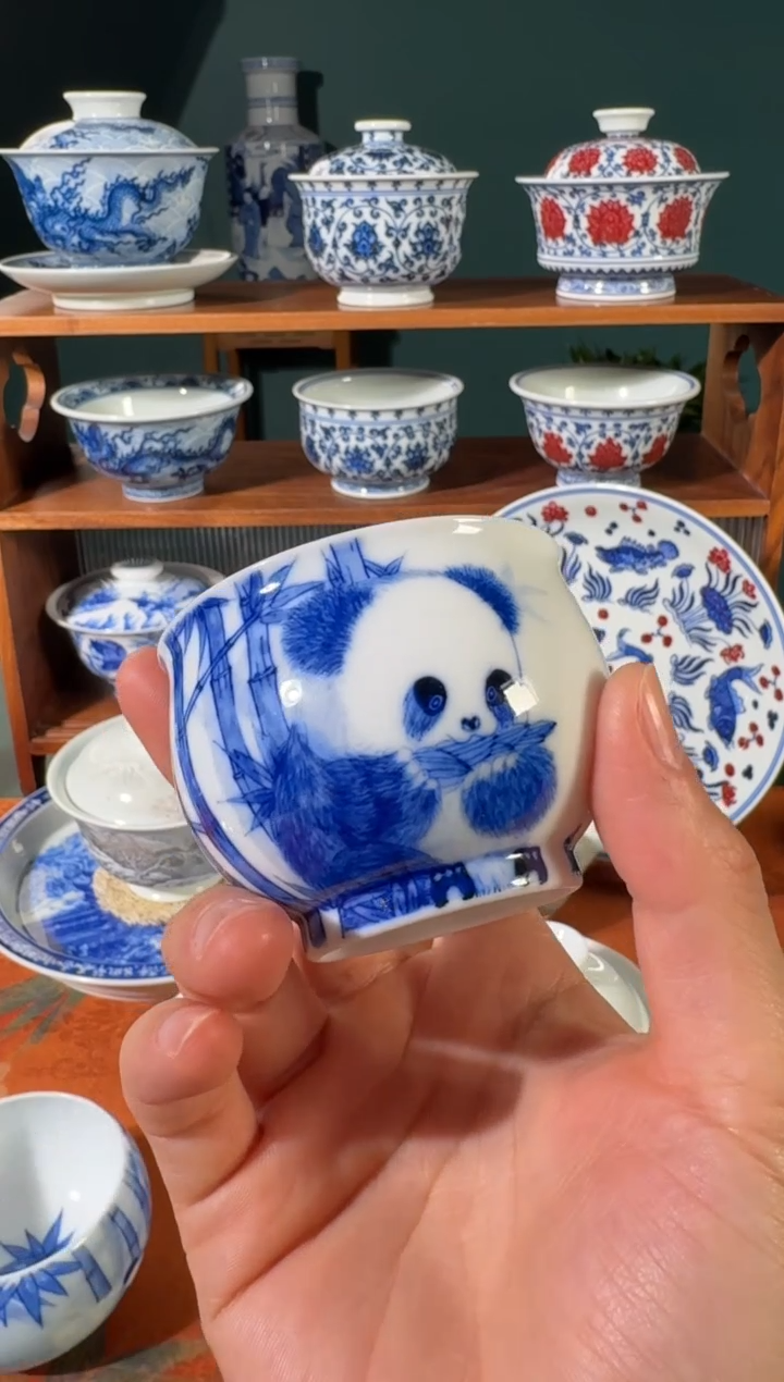 【闪购商品】杯画堂春熊猫杯墩式