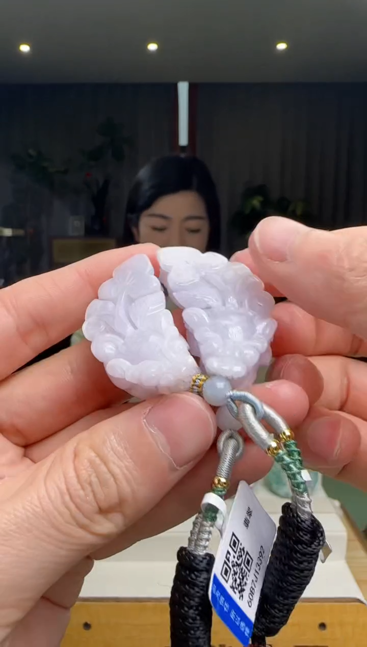 【闪购商品】翡翠颈饰未镶嵌一对DY@@60B7J13392