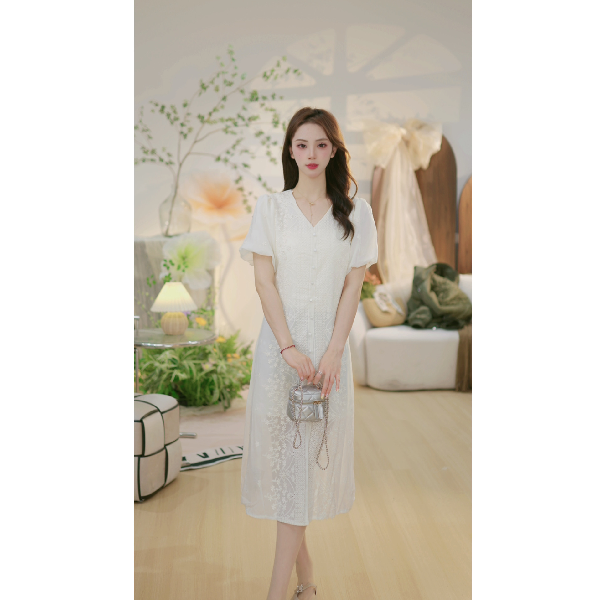 【转身沦陷Y】高级感法式优雅风连衣裙女夏季气质显瘦遮肉长裙