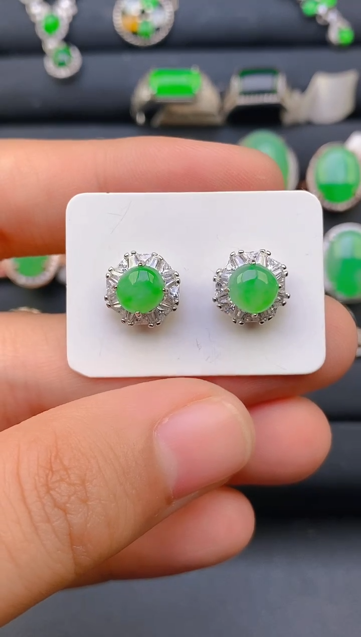 【闪购商品】翡翠戒指银S925镶嵌天然A货翡翠1