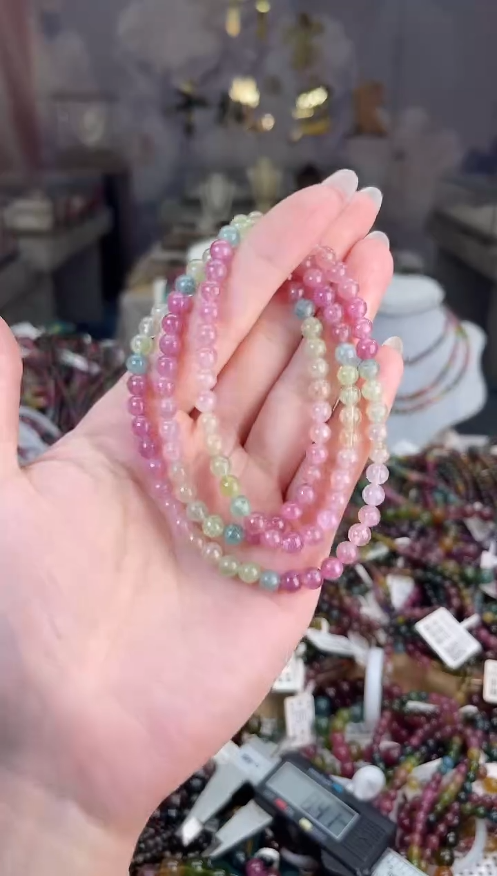 【闪购商品】/未镶嵌碧玺5mm+碧玺多圈多样性发货