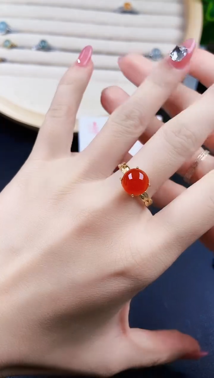 【闪购商品】玛瑙/玉髓戒指银S925镶嵌12012120