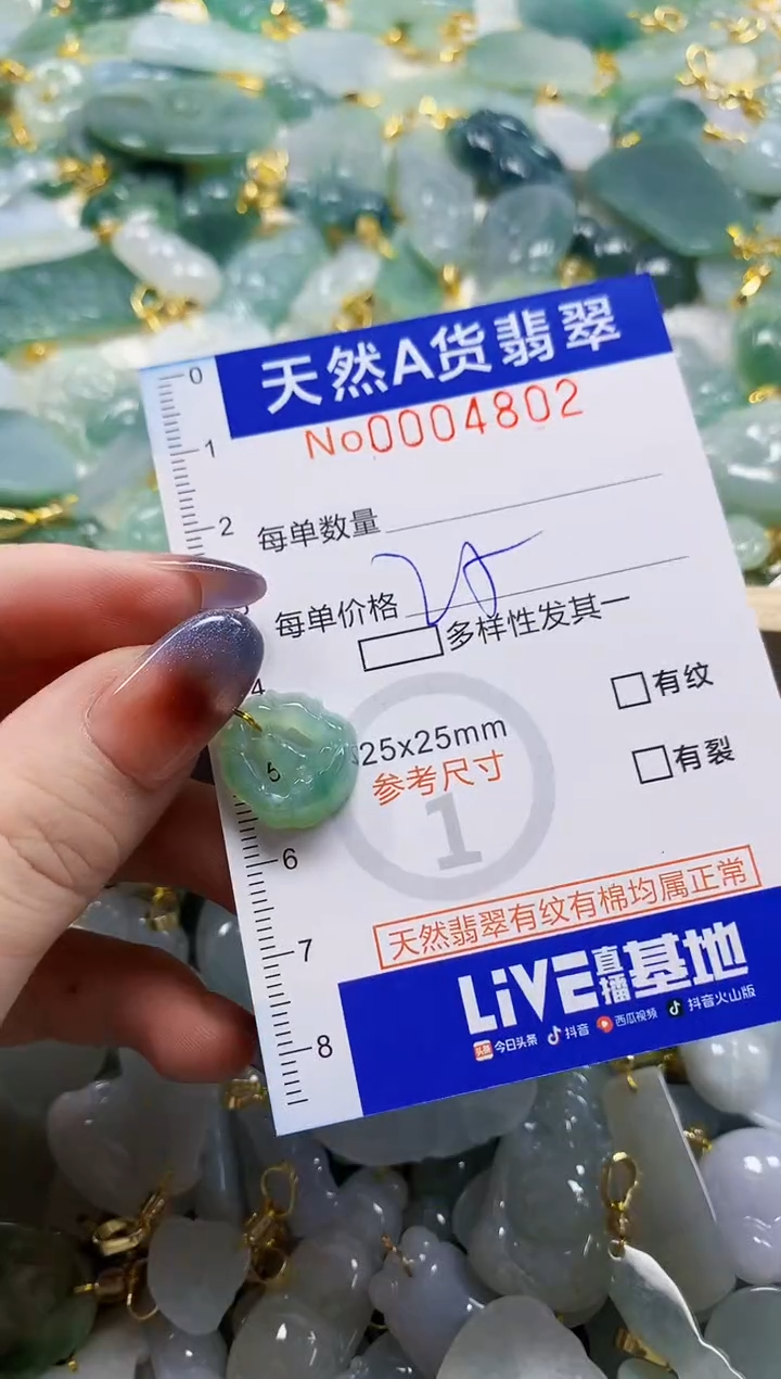 颈饰未镶嵌翡翠我***子天然A货翡翠
