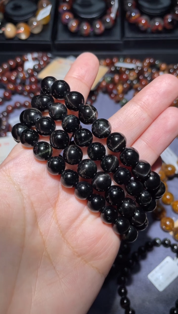 【闪购商品】辉石手链未镶嵌透辉石单圈9mm多样性发其一