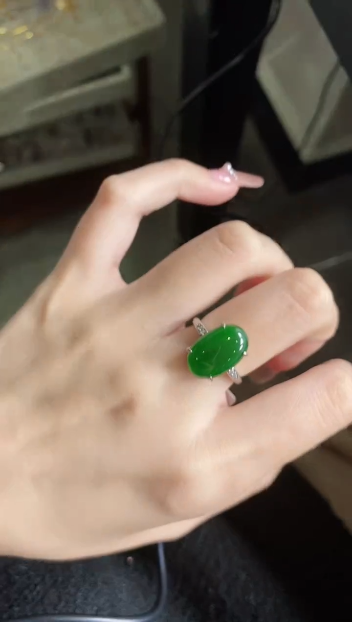 【闪购商品】翡翠戒指银S925镶嵌51511