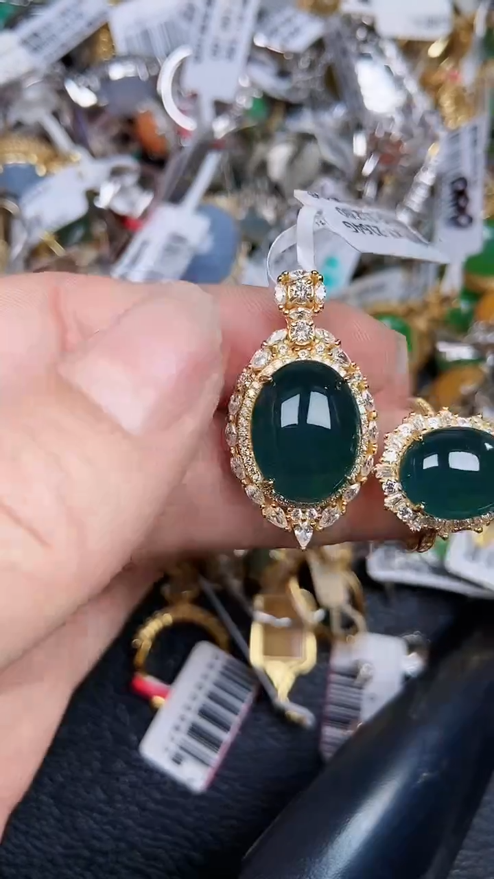 颈饰银S925镶嵌翡翠1699